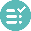 Icono de lista de comprobación que representa los requisitos de creación de informes