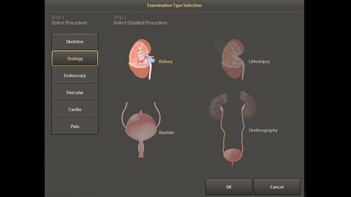 Configuración anatómica predeterminada para los procedimientos de urología y endoscopia