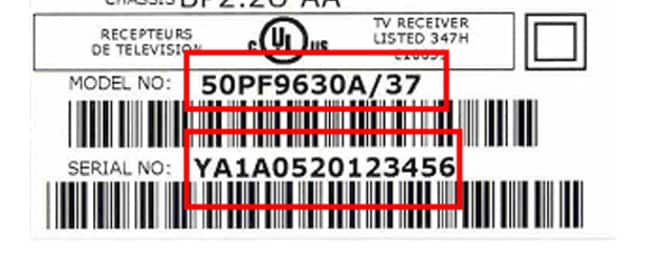 image that is showing where to find the serial number