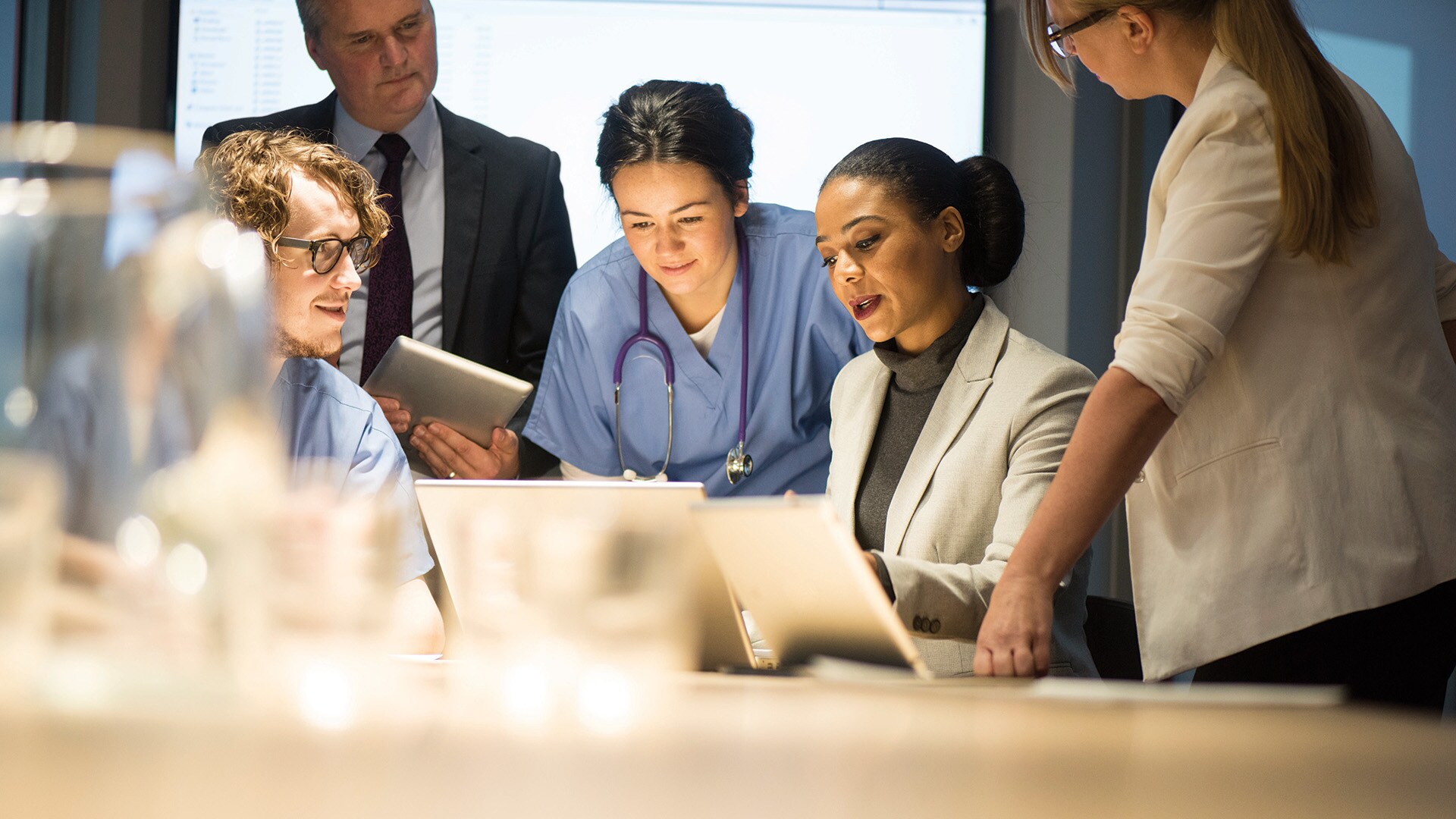 A group of healthcare professionals having a discussion